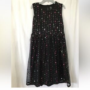 Wonder Nation Black Dress with Pink and White Accents